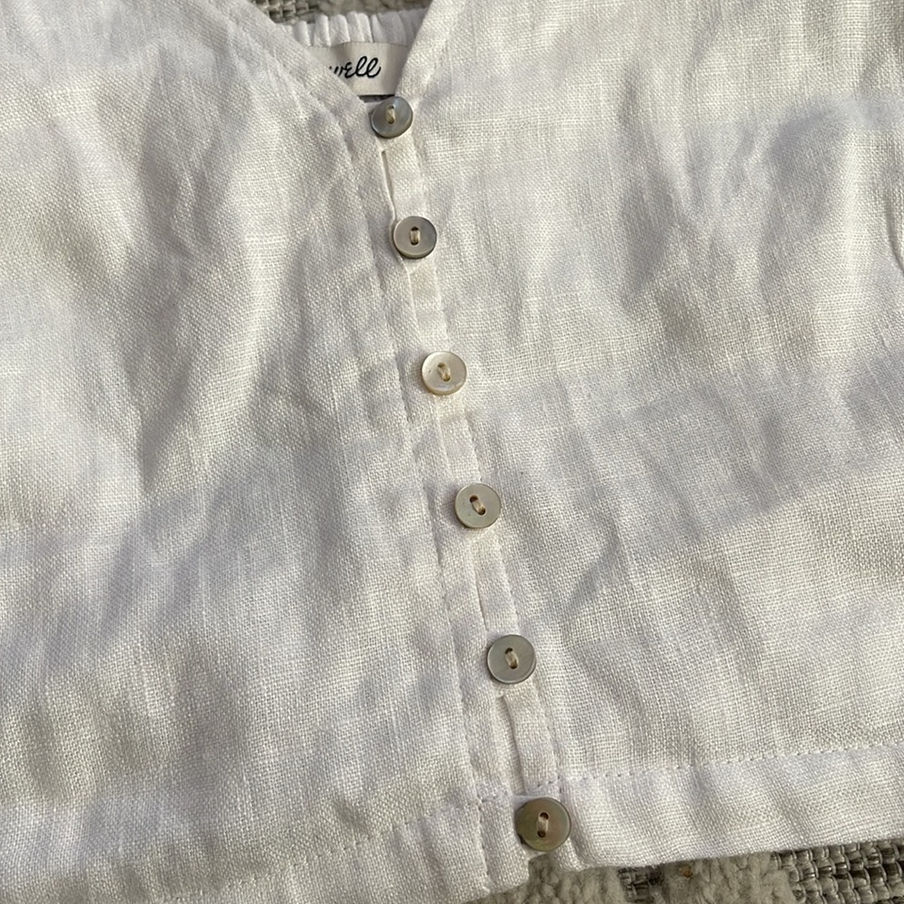 Madewell Gwen Crop Top Linen Vest🌿 - Picture 6 of 16